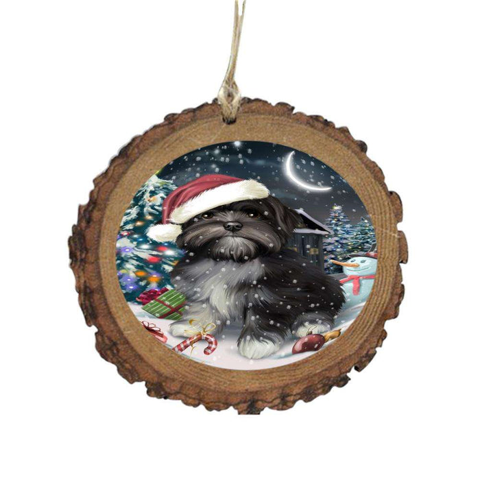 Have a Holly Jolly Christmas Happy Holidays Lhasa Apso Dog Wooden Christmas Ornament WOR48170