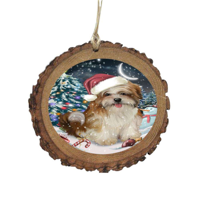 Have a Holly Jolly Christmas Happy Holidays Malti Tzu Dog Wooden Christmas Ornament WOR48308