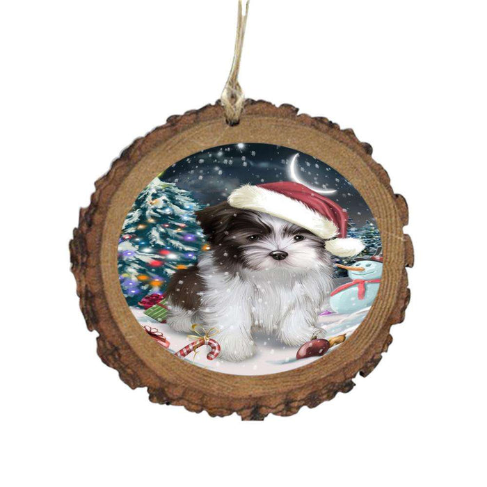 Have a Holly Jolly Christmas Happy Holidays Malti Tzu Dog Wooden Christmas Ornament WOR48311