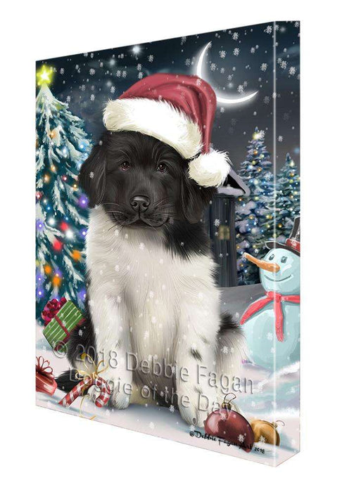 Have a Holly Jolly Christmas Happy Holidays Newfoundland Dog Canvas Print Wall Art Décor CVS106037