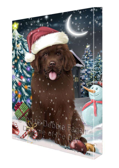 Have a Holly Jolly Christmas Happy Holidays Newfoundland Dog Canvas Print Wall Art Décor CVS106046