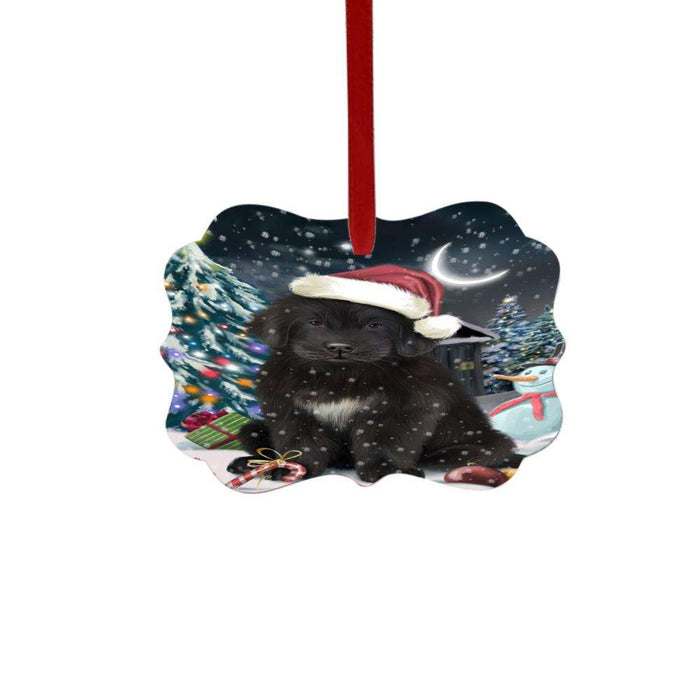 Have a Holly Jolly Christmas Happy Holidays Newfoundland Dog Double-Sided Photo Benelux Christmas Ornament LOR48324