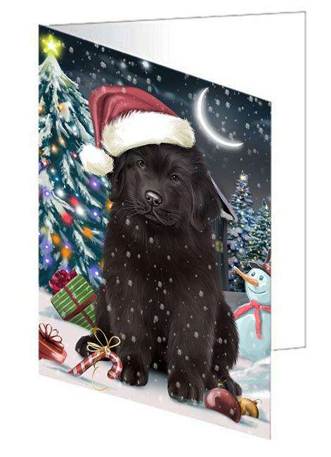 Have a Holly Jolly Christmas Happy Holidays Newfoundland Dog Handmade Artwork Assorted Pets Greeting Cards and Note Cards with Envelopes for All Occasions and Holiday Seasons GCD66755