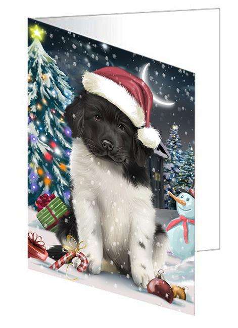 Have a Holly Jolly Christmas Happy Holidays Newfoundland Dog Handmade Artwork Assorted Pets Greeting Cards and Note Cards with Envelopes for All Occasions and Holiday Seasons GCD66758
