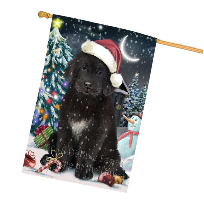Have a Holly Jolly Christmas Happy Holidays Newfoundland Dog House Flag FLG54439