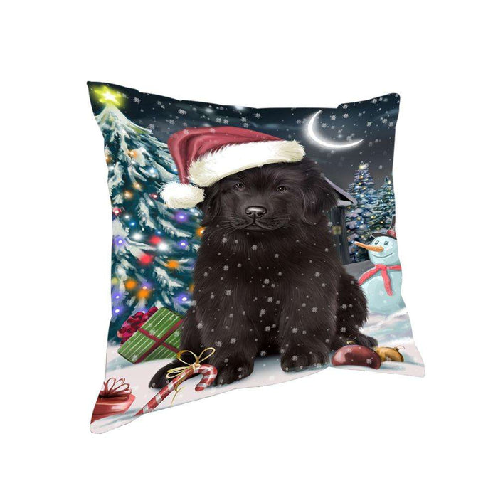 Have a Holly Jolly Christmas Happy Holidays Newfoundland Dog Pillow PIL73592