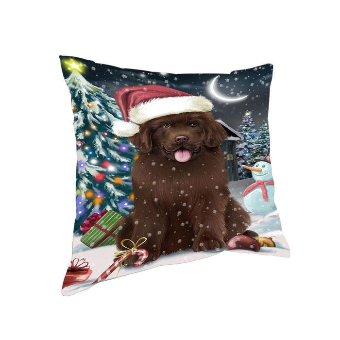 Have a Holly Jolly Christmas Happy Holidays Newfoundland Dog Pillow PIL73600