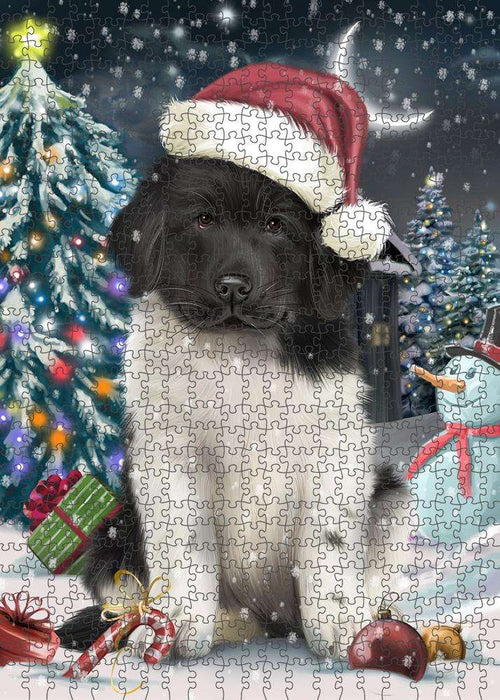 Have a Holly Jolly Christmas Happy Holidays Newfoundland Dog Puzzle with Photo Tin PUZL84128