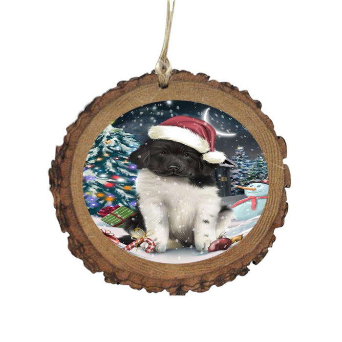 Have a Holly Jolly Christmas Happy Holidays Newfoundland Dog Wooden Christmas Ornament WOR48326