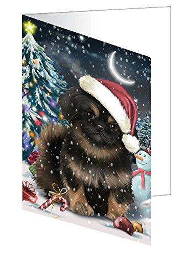 Have a Holly Jolly Christmas Happy Holidays Pekingese Dog Handmade Artwork Assorted Pets Greeting Cards and Note Cards with Envelopes for All Occasions and Holiday Seasons GCD560