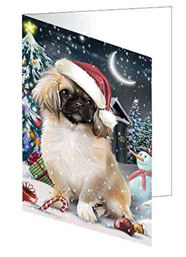 Have a Holly Jolly Christmas Happy Holidays Pekingese Dog Handmade Artwork Assorted Pets Greeting Cards and Note Cards with Envelopes for All Occasions and Holiday Seasons GCD565