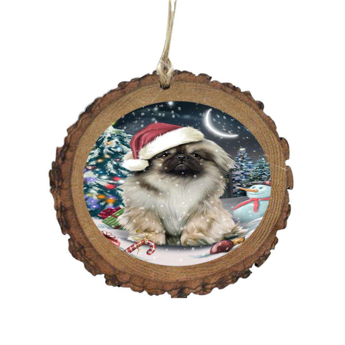 Have a Holly Jolly Christmas Happy Holidays Pekingese Dog Wooden Christmas Ornament WOR48180