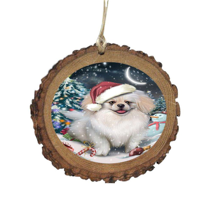 Have a Holly Jolly Christmas Happy Holidays Pekingese Dog Wooden Christmas Ornament WOR48181