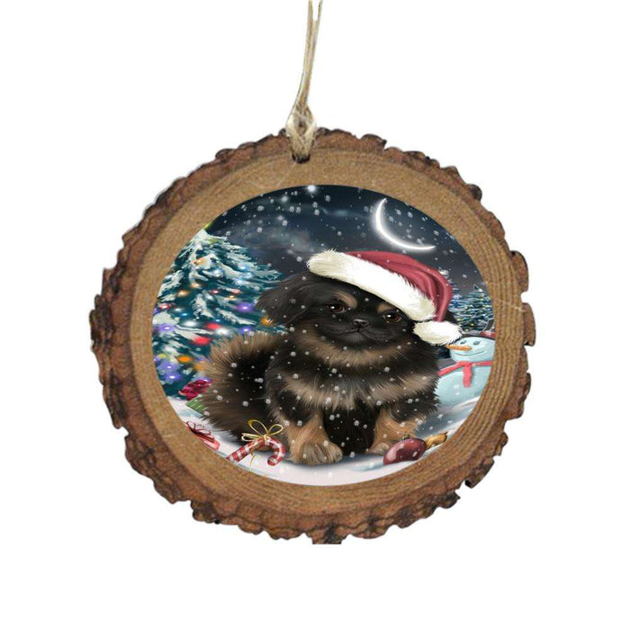 Have a Holly Jolly Christmas Happy Holidays Pekingese Dog Wooden Christmas Ornament WOR48182