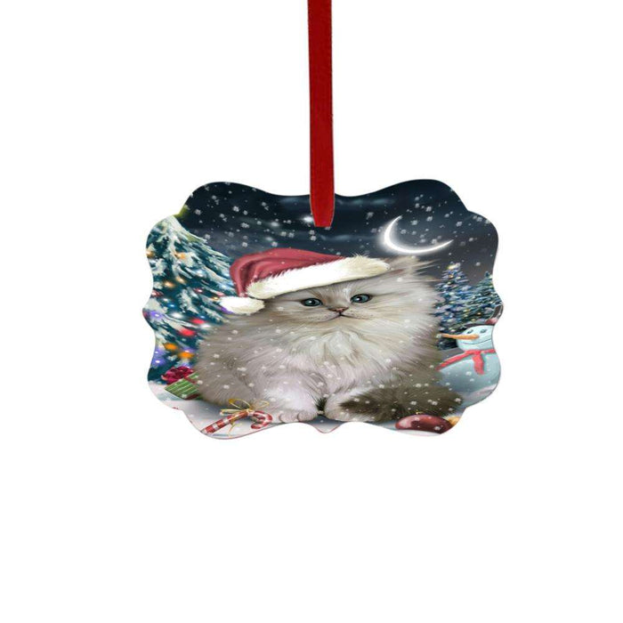 Have a Holly Jolly Christmas Happy Holidays Persian Cat Double-Sided Photo Benelux Christmas Ornament LOR48184