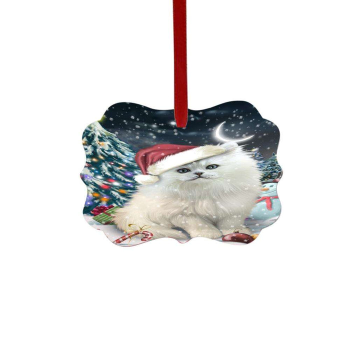 Have a Holly Jolly Christmas Happy Holidays Persian Cat Double-Sided Photo Benelux Christmas Ornament LOR48185