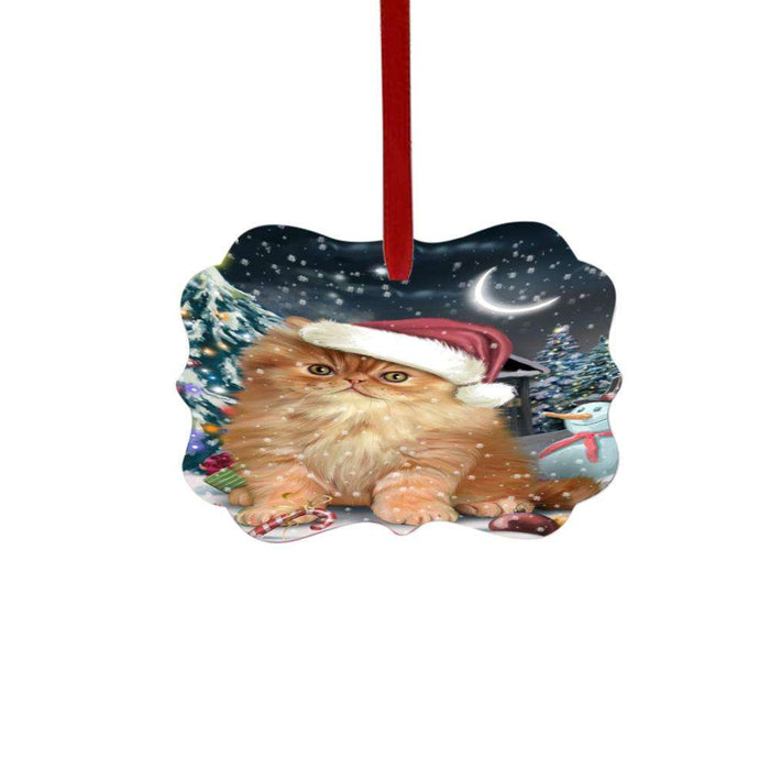 Have a Holly Jolly Christmas Happy Holidays Persian Cat Double-Sided Photo Benelux Christmas Ornament LOR48187