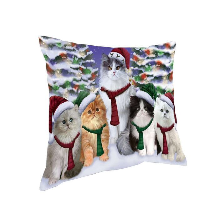 Have a Holly Jolly Christmas Happy Holidays Persian Cat Throw Pillow PIL1696