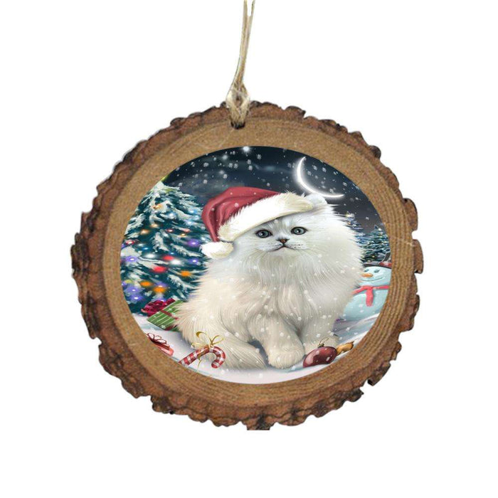 Have a Holly Jolly Christmas Happy Holidays Persian Cat Wooden Christmas Ornament WOR48185