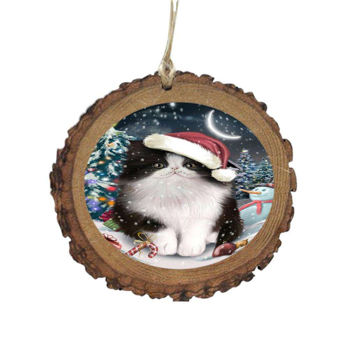 Have a Holly Jolly Christmas Happy Holidays Persian Cat Wooden Christmas Ornament WOR48186