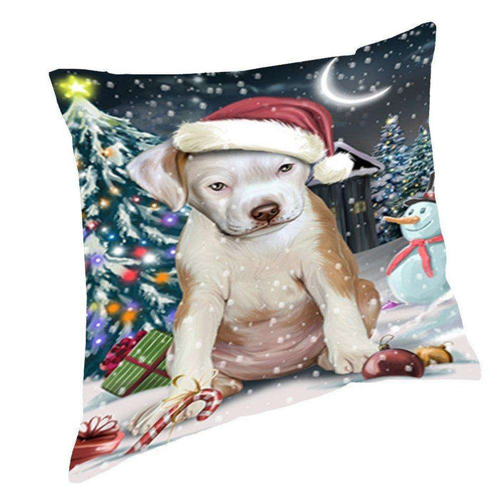 Have a Holly Jolly Christmas Happy Holidays Pit Bull Dog Throw Pillow PIL544