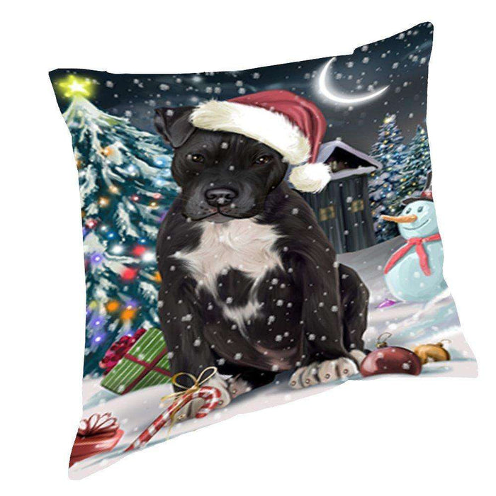 Have a Holly Jolly Christmas Happy Holidays Pit Bull Dog Throw Pillow PIL548
