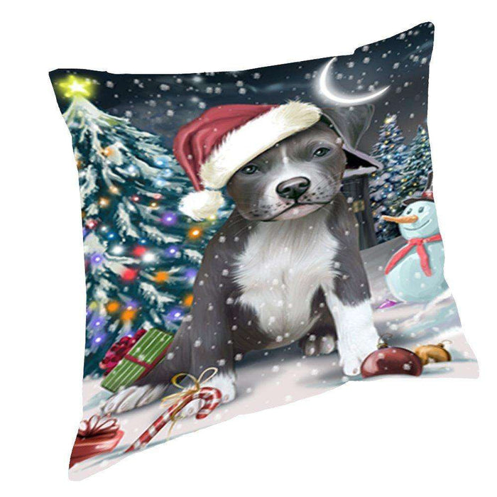 Have a Holly Jolly Christmas Happy Holidays Pit Bull Dog Throw Pillow PIL552