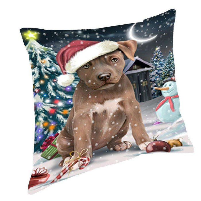 Have a Holly Jolly Christmas Happy Holidays Pit Bull Dog Throw Pillow PIL556