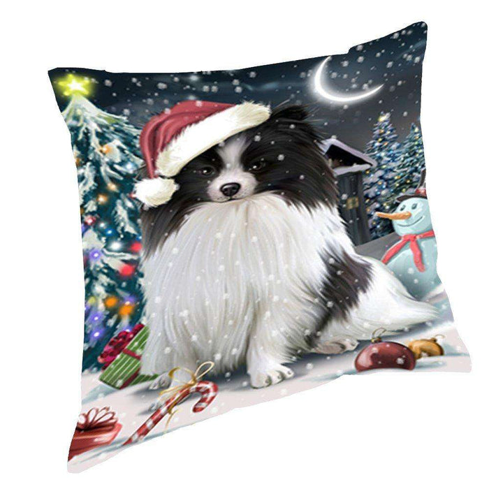 Have a Holly Jolly Christmas Happy Holidays Pomeranian Dog Throw Pillow PIL564