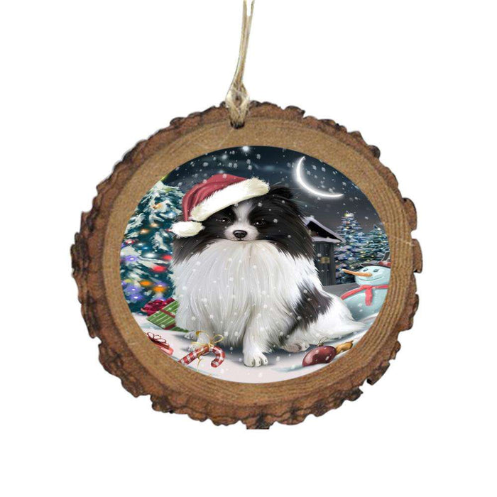 Have a Holly Jolly Christmas Happy Holidays Pomeranian Dog Wooden Christmas Ornament WOR48193