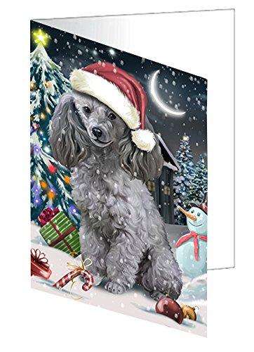 Have a Holly Jolly Christmas Happy Holidays Poodle Dog Handmade Artwork Assorted Pets Greeting Cards and Note Cards with Envelopes for All Occasions and Holiday Seasons GCD360