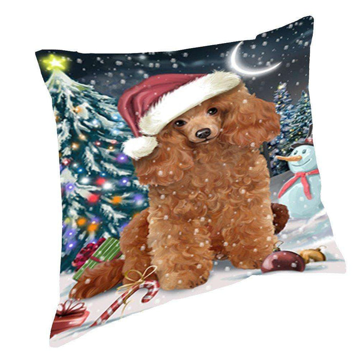 Have a Holly Jolly Christmas Happy Holidays Poodle Dog Throw Pillow PIL576