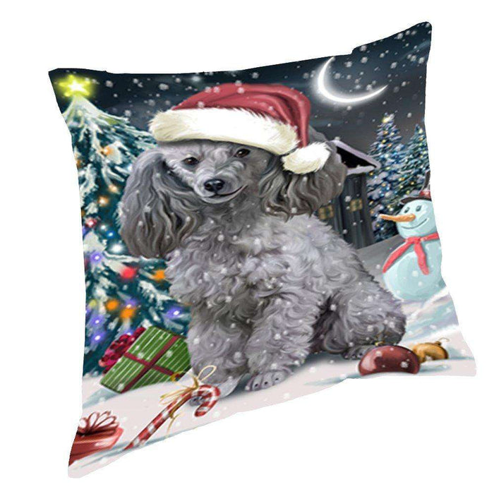 Have a Holly Jolly Christmas Happy Holidays Poodle Dog Throw Pillow PIL584