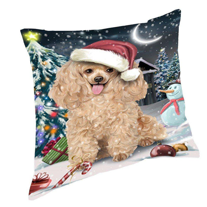 Have a Holly Jolly Christmas Happy Holidays Poodle Dog Throw Pillow PIL588