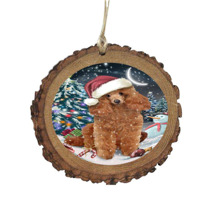 Have a Holly Jolly Christmas Happy Holidays Poodle Dog Wooden Christmas Ornament WOR48196