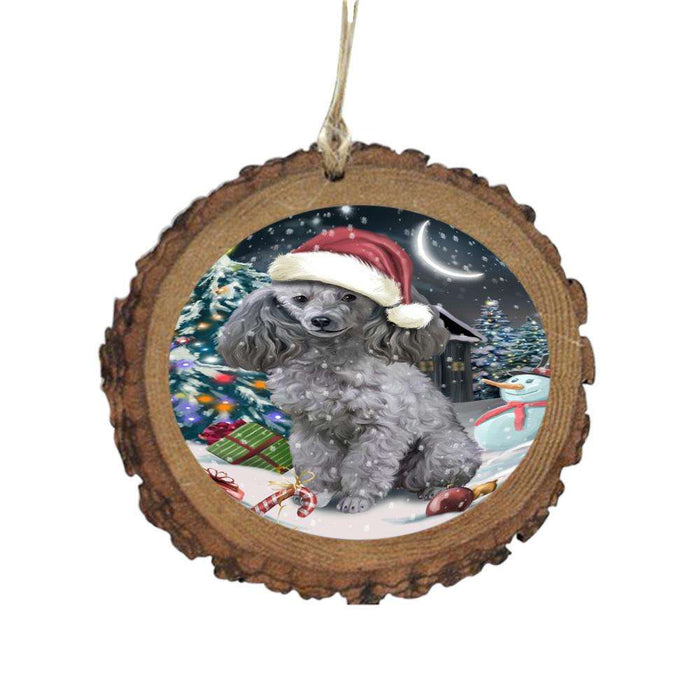 Have a Holly Jolly Christmas Happy Holidays Poodle Dog Wooden Christmas Ornament WOR48198