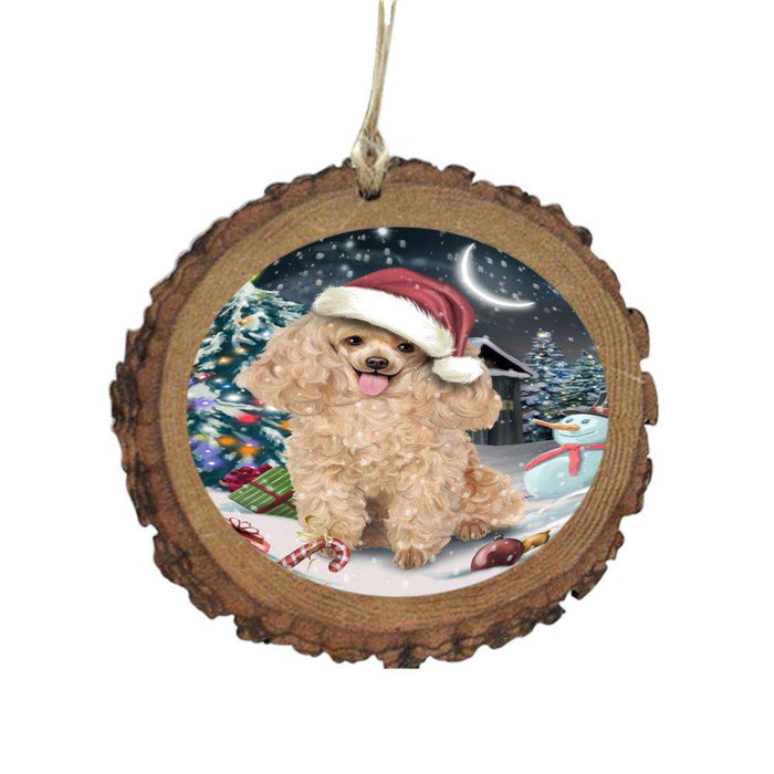 Have a Holly Jolly Christmas Happy Holidays Poodle Dog Wooden Christmas Ornament WOR48199