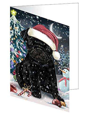 Have a Holly Jolly Christmas Happy Holidays Pug Dog Handmade Artwork Assorted Pets Greeting Cards and Note Cards with Envelopes for All Occasions and Holiday Seasons GCD2850