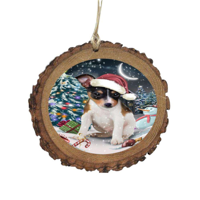 Have a Holly Jolly Christmas Happy Holidays Rat Terrier Dog Wooden Christmas Ornament WOR48200