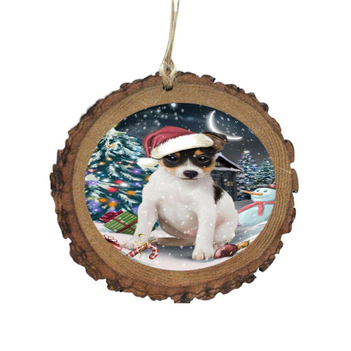 Have a Holly Jolly Christmas Happy Holidays Rat Terrier Dog Wooden Christmas Ornament WOR48202