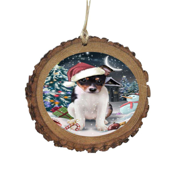 Have a Holly Jolly Christmas Happy Holidays Rat Terrier Dog Wooden Christmas Ornament WOR48203