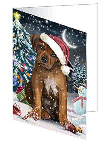 Have a Holly Jolly Christmas Happy Holidays Rhodesian Ridgeback Dog Handmade Artwork Assorted Pets Greeting Cards and Note Cards with Envelopes for All Occasions and Holiday Seasons GCD385