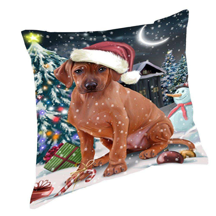 Have a Holly Jolly Christmas Happy Holidays Rhodesian Ridgeback Dog Throw Pillow PIL608