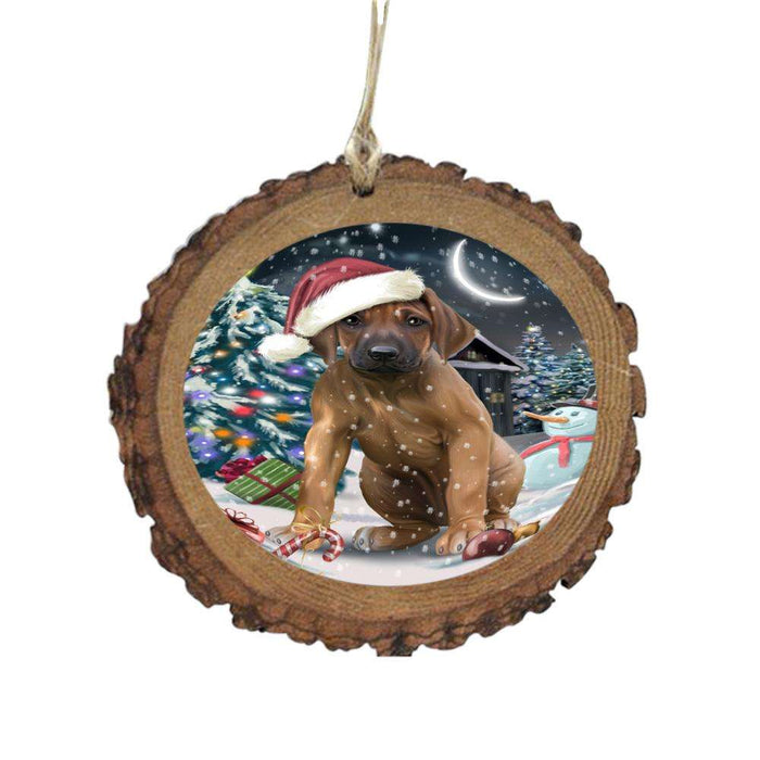 Have a Holly Jolly Christmas Happy Holidays Rhodesian Ridgeback Dog Wooden Christmas Ornament WOR48205