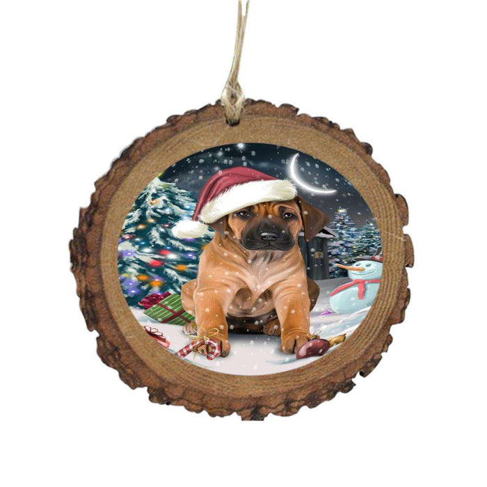 Have a Holly Jolly Christmas Happy Holidays Rhodesian Ridgeback Dog Wooden Christmas Ornament WOR48206