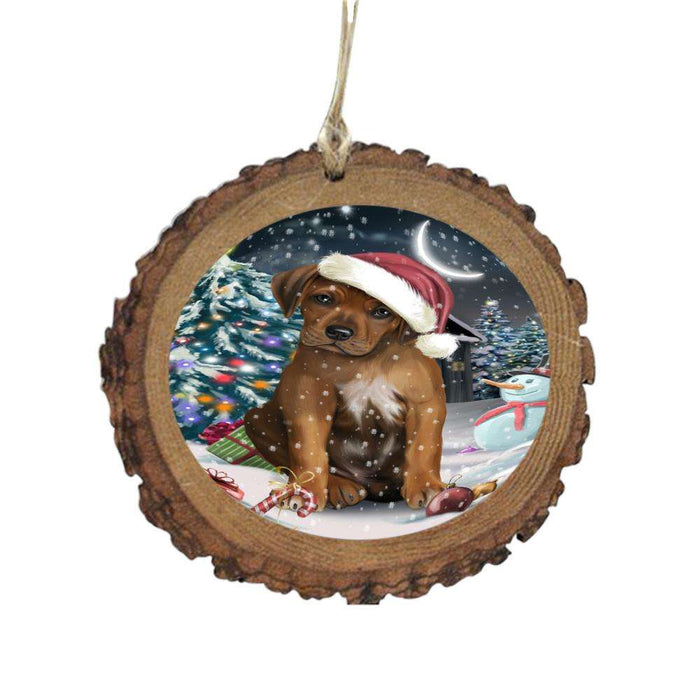 Have a Holly Jolly Christmas Happy Holidays Rhodesian Ridgeback Dog Wooden Christmas Ornament WOR48207