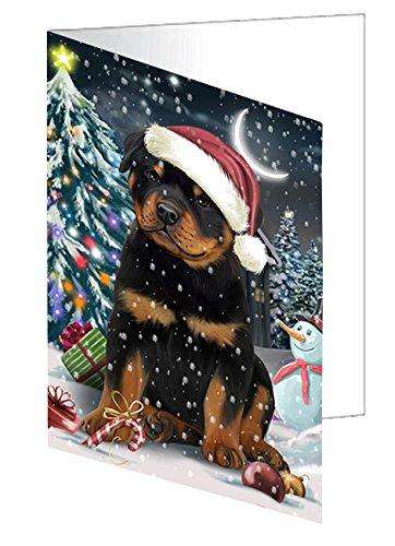 Have a Holly Jolly Christmas Happy Holidays Rottweiler Dog Handmade Artwork Assorted Pets Greeting Cards and Note Cards with Envelopes for All Occasions and Holiday Seasons GCD2575