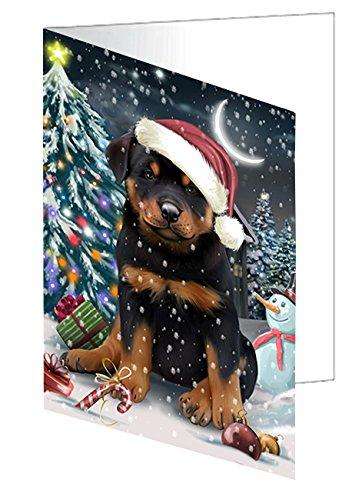 Have a Holly Jolly Christmas Happy Holidays Rottweiler Dog Handmade Artwork Assorted Pets Greeting Cards and Note Cards with Envelopes for All Occasions and Holiday Seasons GCD2580