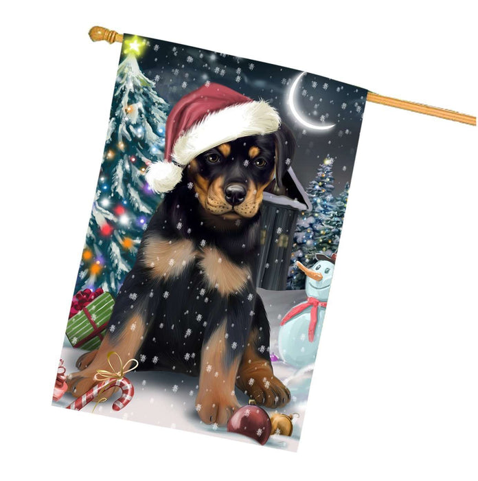 Have a Holly Jolly Christmas Happy Holidays Rottweiler Dog House Flag HFLG253