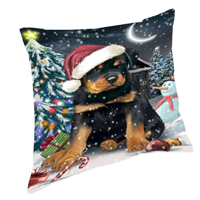 Have a Holly Jolly Christmas Happy Holidays Rottweiler Dog Throw Pillow PIL624